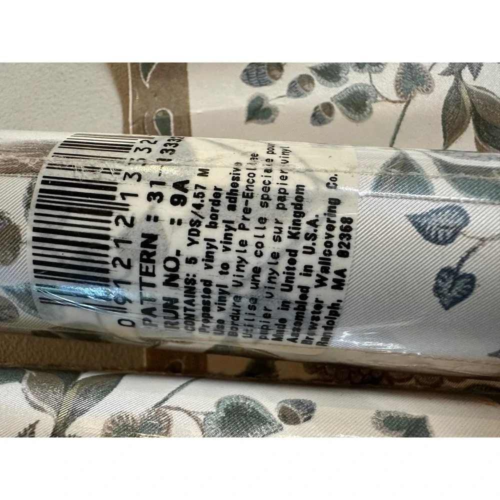 Brewster Floral Wallpaper Border Prepasted Vinyl Burgundy Cream 5 Rolls 31-13332